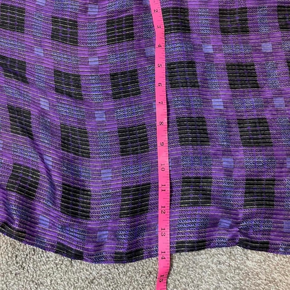 Purple abstract 100% silk scarf/neck tie - Picture 5 of 6